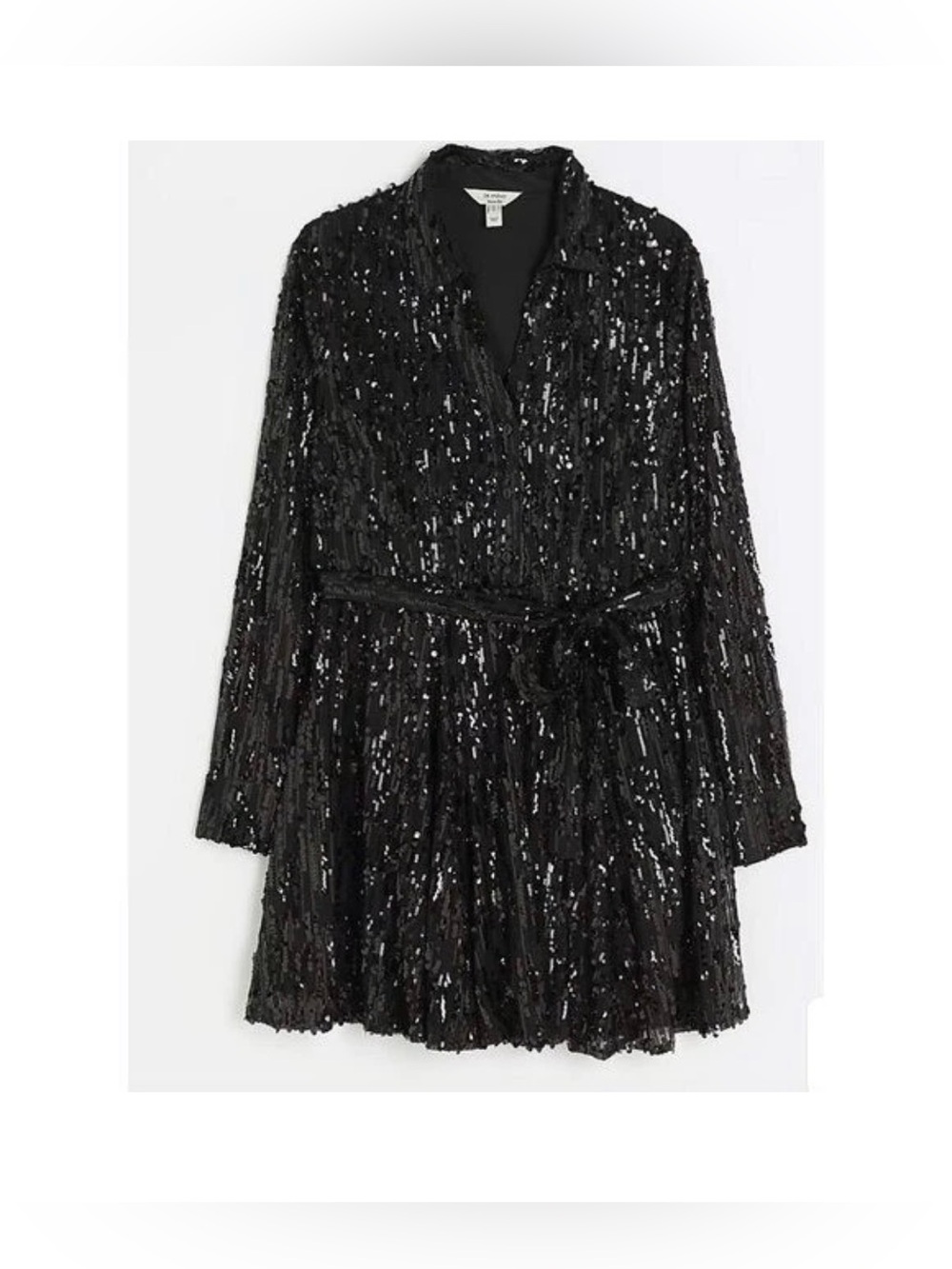 RIVER ISLAND Women's Mini Sequin Black Dress SIZE: 8